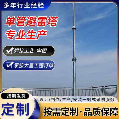避雷塔30m变电站房防AAY雷避塔屋单顶管避雷顶针塔单管雷针接闪杆