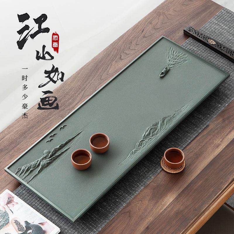 天然乌金石茶盘家用现代简约整块2025高档茶台石头石盘茶海托茶具