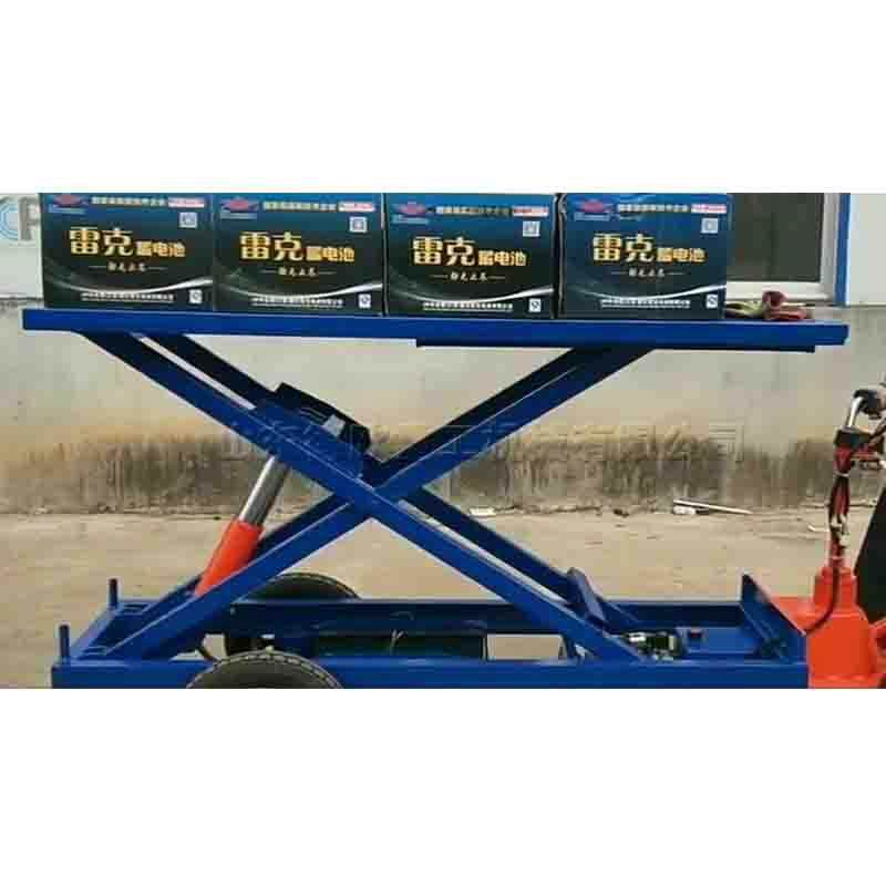 四轮乘坐电动平板升降车 液压缸工作升降升高车 升降作业平台车