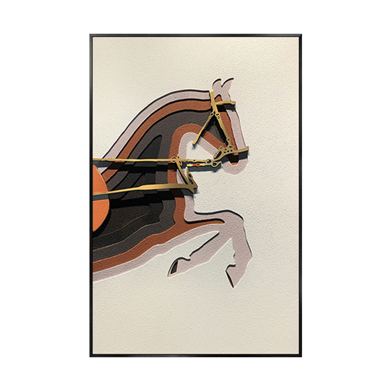 现代简约客厅玄关装饰立体实物壁挂画轻奢走廊过道竖版马到成功