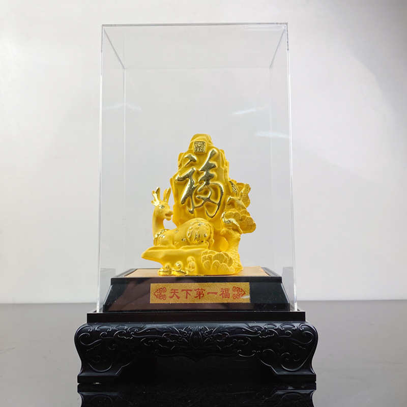 天下第yi福绒沙金 摆件 电镀工艺品 会销贺岁礼品 热销 寿诞礼品