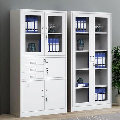 文件柜员带锁办置公资室料柜铁皮柜工收纳物储物柜钢制更ENI衣柜