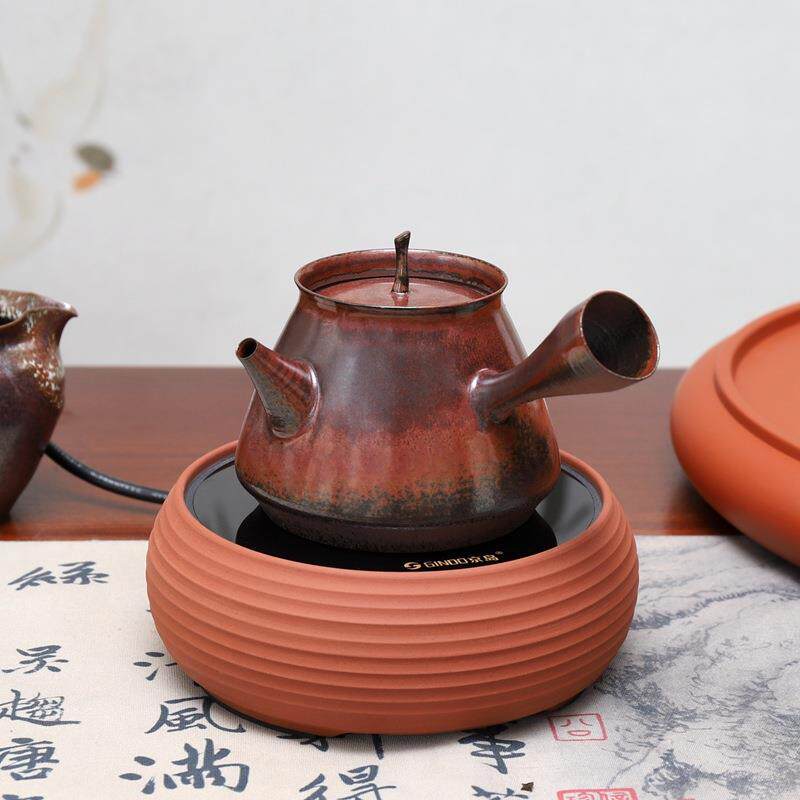 明德园高瓢朱泥煮茶壶窑变电陶炉功夫煮茶器泡茶蒸茶器烧水煮茶炉