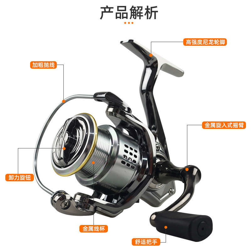 金属路亚纺车轮全金属旋入式摇臂渔轮微物专用无间隙渔线轮批发