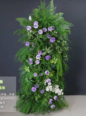 免系森花仿真成品假绿布置花柱植花拱门绿色场景陈美花柱仿真安装