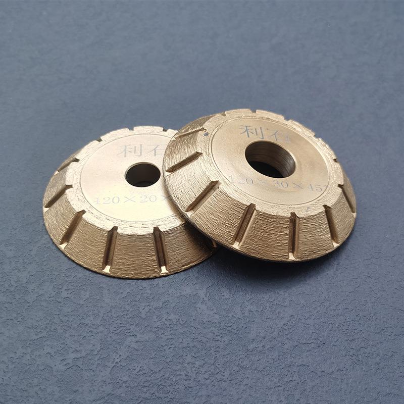 岩板金刚修边轮磨边机金刚石磨头斜边45度20孔倒角陶瓷拉槽120mm
