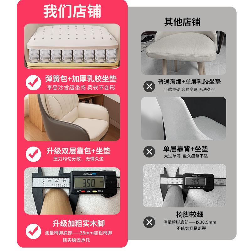 电脑椅子家用舒OIQ服久坐木化妆宿学生学舍习靠背办公书椅房书实