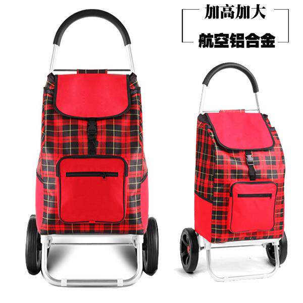 直销新款?T9J5便携折叠加大号购物车加粗管壁买菜车加高手柄拉杆