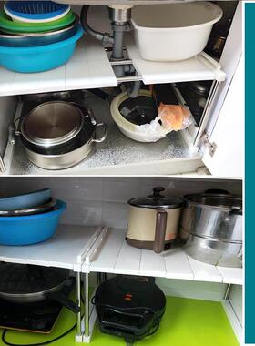 ALI640m宽可伸缩衣柜橱柜隔物厨板置架柜cF76SH9M9子收纳架桌面房