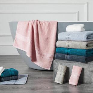 100% Cotton Bath Towel Set Absorbent Adult Bath Towels Solid