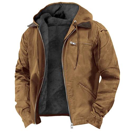 Hooded cotton jacket men's zipper pocket jacket jacket
