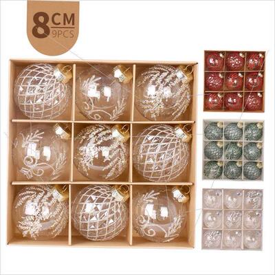 Christmas 9PCS transparent PET color Christmas ball set