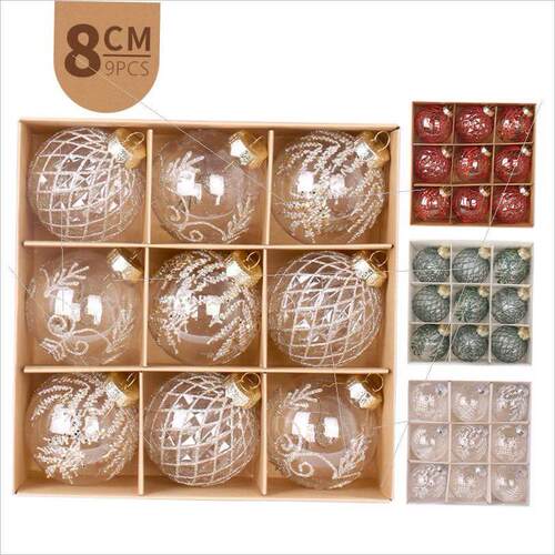 Christmas 9PCS transparent PET color Christmas ball set