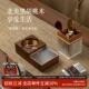黑胡桃木烟灰缸家用客厅高级感实木高端大气新中式 创意摆件送男友
