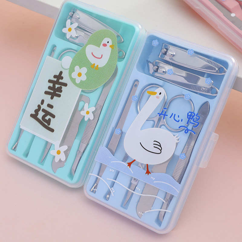 卡通不锈钢指甲剪套装7件套修脚刀美容钳美甲修甲套装 跨境货源