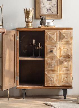原木风门入户边柜餐简约客厅收古纳柜A2018A1日双式家用复实木储