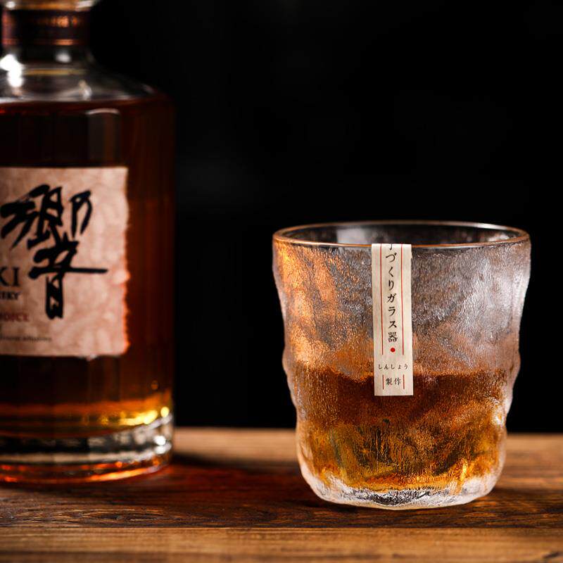 日式冰川杯高颜值玻璃杯ins风 北欧啤酒杯家用洋酒杯子威士忌酒杯
