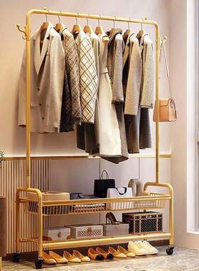 Simple clothes hanger coat storage rack shoe shelf stool衣架