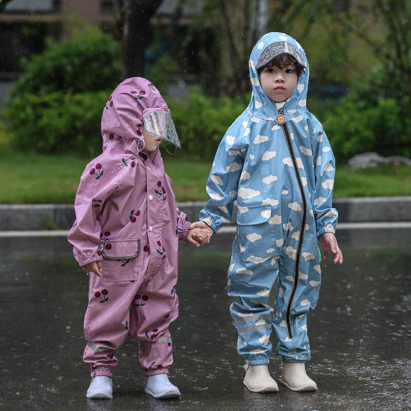 儿童连身雨衣男童女宝宝幼儿园小学生全身防水防暴雨小孩雨披套装