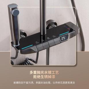 家用卫浴室卫生琴牌间HPD枪灰键恒数显增压 箭?温淋浴花洒全铜套装