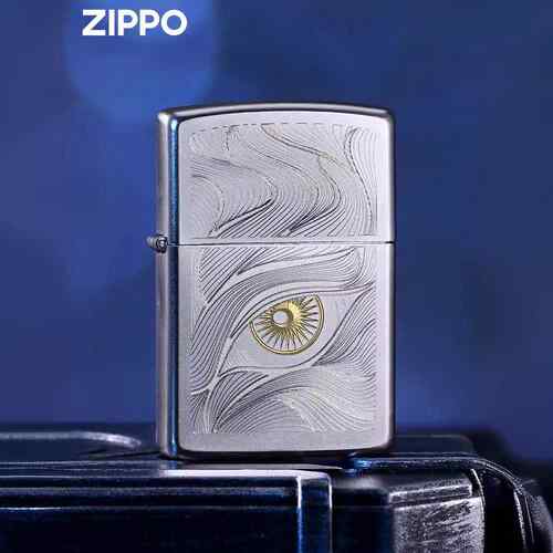 Zippo芝宝正品防风煤油打火机秋水含情缎砂镀铬雕刻送礼