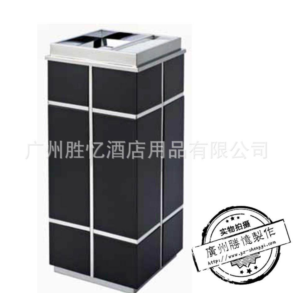 电不锈钢中式垃圾桶几何割立切式YH-215烟灰桶梯口酒店家用座地灰