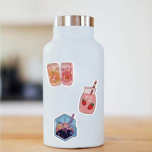 50PCS Cute Drink Aesthetic Stickers Cartoon Decal Scrapbook