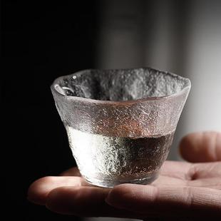 批发轻奢高颜值锤纹玻璃杯耐热透明家用客厅待客茶杯喝水杯子杯具