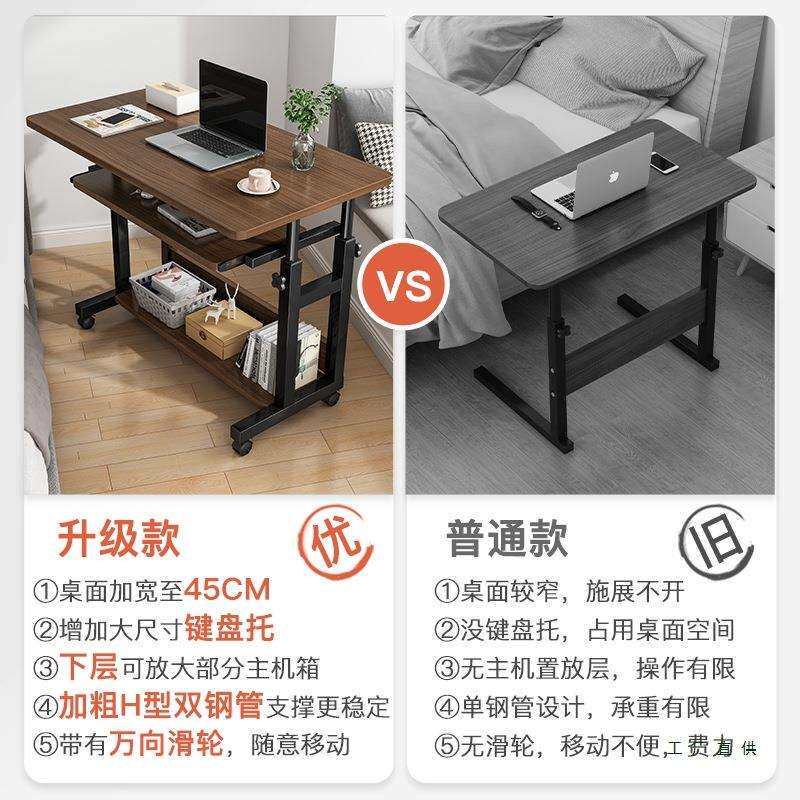 床边桌可移动电脑台式子卧室家用学生书电桌升降舍懒桌人脑SKQ宿