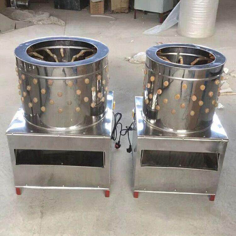 不锈钢圆筒式大容量电动家禽拔毛机胶棍式脱毛机电动鸡鸭打毛机