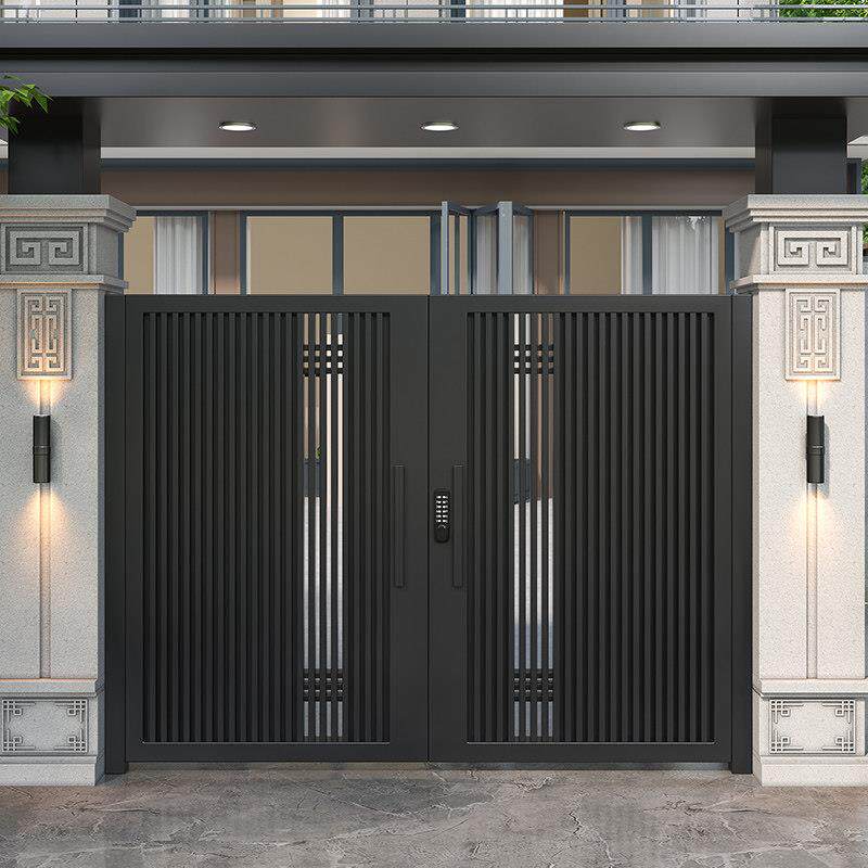 铝合金中式庭院门别墅大门双开门铁艺大门农村自建房院子大门定制
