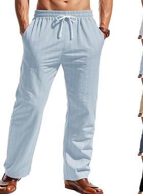 Summer pants, beach pants, drawstring, vertical stripes,