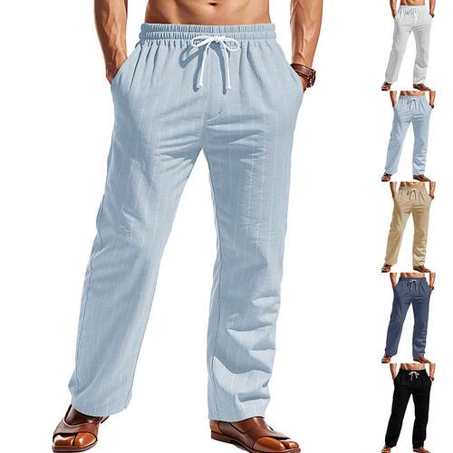 Summer pants, beach pants, drawstring, vertical stripes,