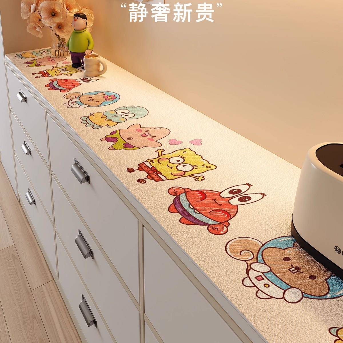 四季通用滑免洗餐柜边柜垫电台视柜桌垫酒柜垫鞋垫卡通餐边柜垫面图片
