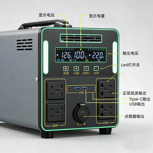8000瓦10度电户外移动储能电源220v大容量应急电源支持太阳能充电