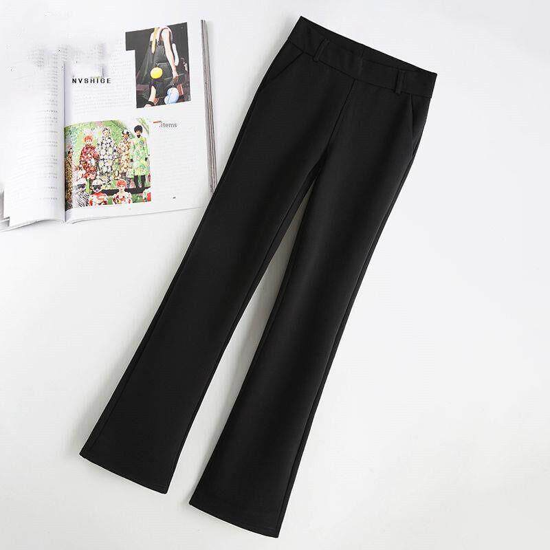 韩国微喇裤2025女裤高腰显瘦西装裤九分大码春秋薄款时尚喇叭裤潮