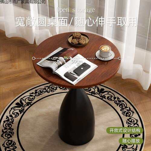 中古风客厅沙发边几角几法式复古卧室设计感边桌床头柜小桌子