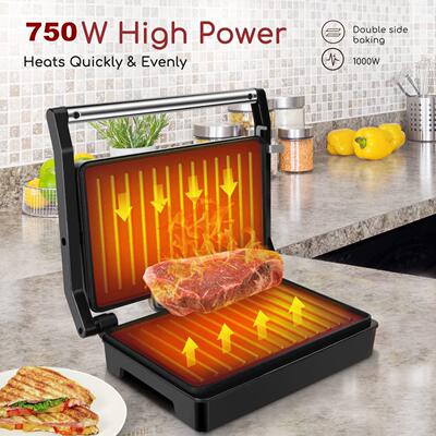 Panini Press Sandwich Maker Grill Burgers Cooking Steaks