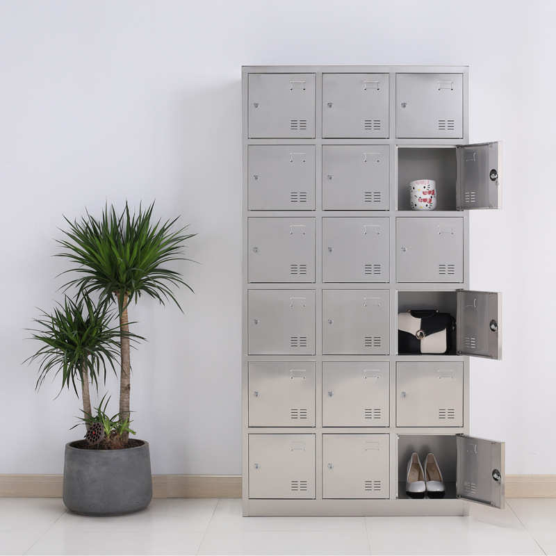 加厚304不锈钢更衣柜员工餐盘储物柜无尘车间多门带锁防腐换衣柜