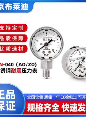 BLD 北京布莱迪YTHN-040/043.AO/ZO 全不锈钢耐震压力表小表M10*1