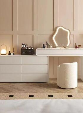 7t8hG8HtY柜la妆新款轻烤漆梳台卧室简约奶油风斗一体梳妆奢台化