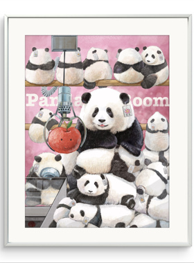 国潮艺术家 清猫绘《花花娃娃机》限量版画餐厅玄关客厅挂画