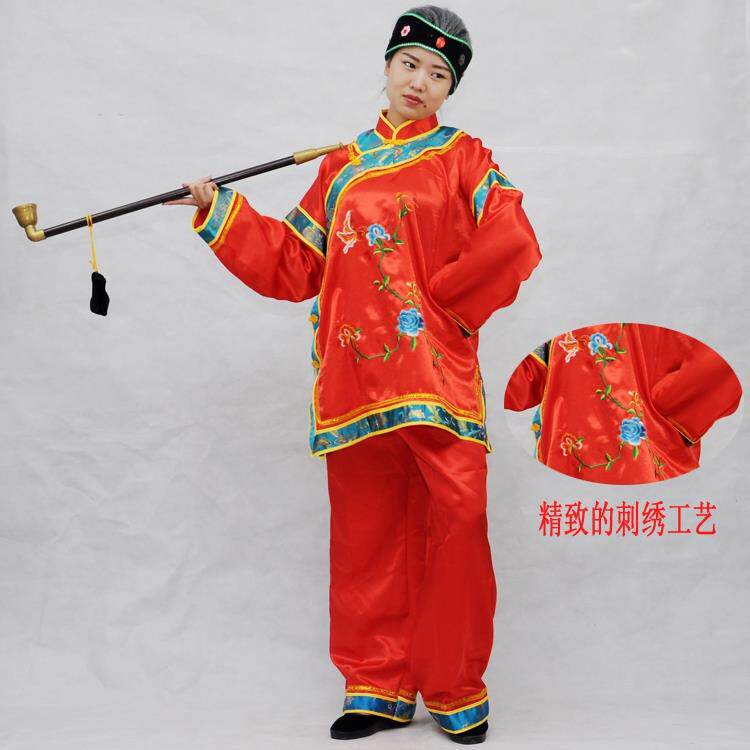 正品服媒婆服装演出全套笑烟袋道具假发头饰古地主婆中性装舞台搞