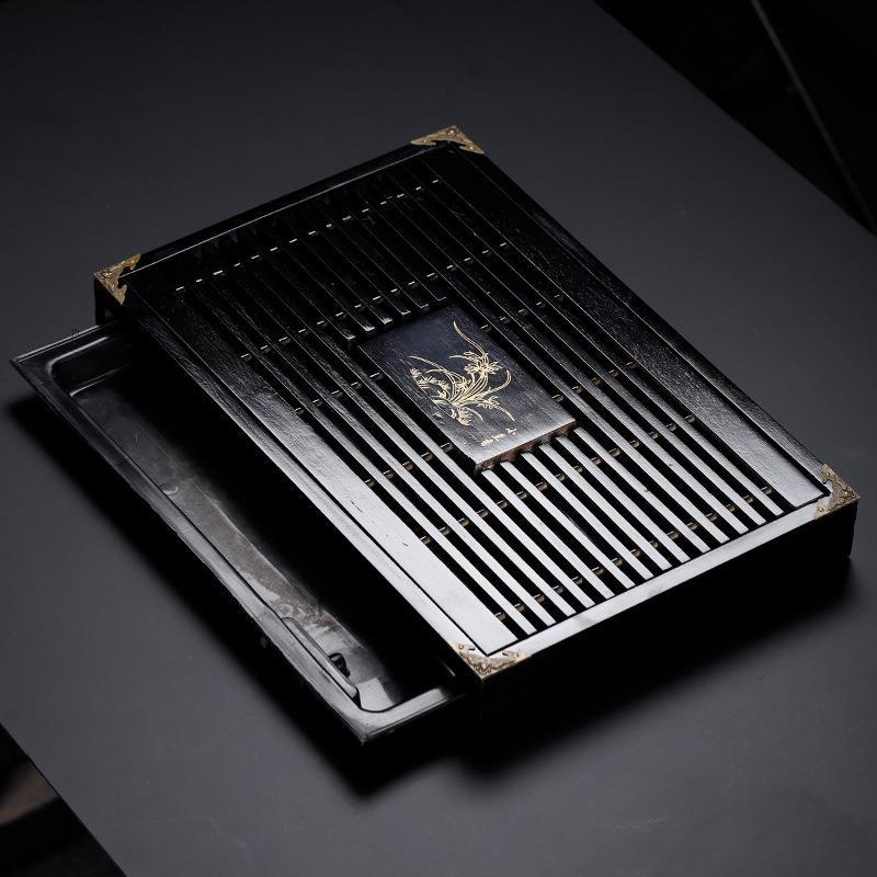茶具茶盘小型2023新款托盘排水客厅家用高档茶几办公室泡茶实木盘