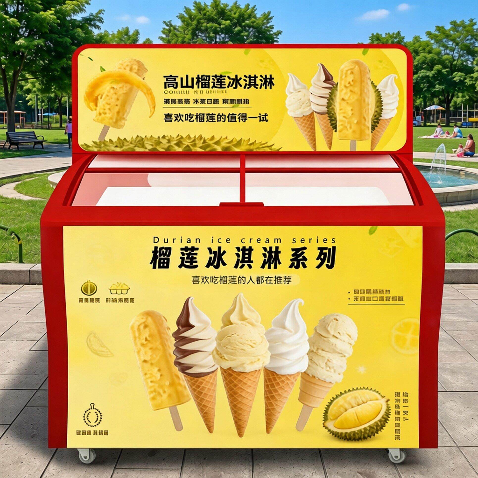 雪糕无人自动贩卖机扫码开门自助冰淇淋自动售卖机无人卧式冷冻柜