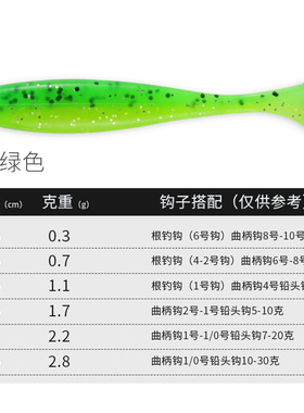 龙虾色浮水T尾软饵TPR软虫路亚假饵黑坑铅鲈鱼鳜鱼翘嘴饵
