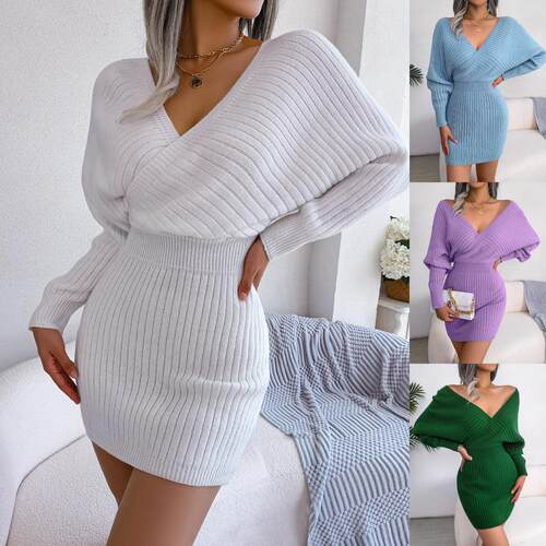 Women'S Off Shoulder Slim Fit Knit Long Sleeve