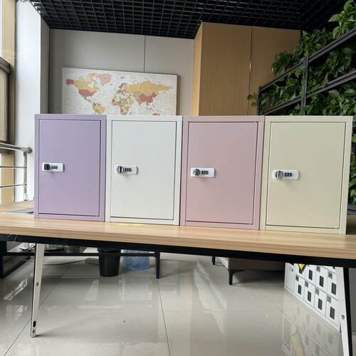 小型铁皮柜家用卧室收密RYF锁学码生利克胡桌保险箱小型上纳柜储