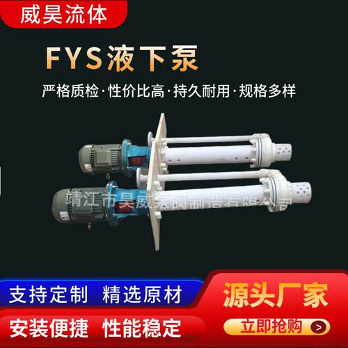 供应立式液下泵fys氟塑料排污泵FYS工程塑料液下泵厂家