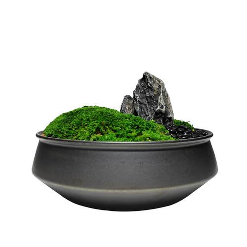 新中式禅意苔藓盆景仿真假山绿植摆件盆栽样板间博古架软装饰品